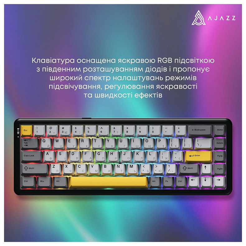 Клавіатура Ajazz AK680 MAX Magnetic Switch RGB USB Black (AK680-M-BGY-AW)