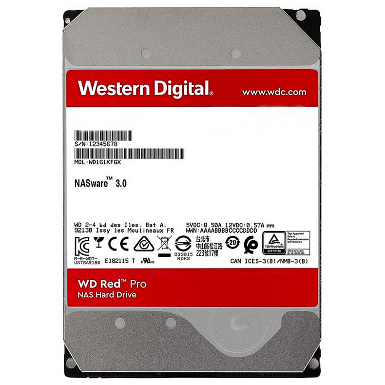 Жорсткий диск WD Red Pro NAS 7200rpm 512MB SATA 16.0TB (WD161KFGX)