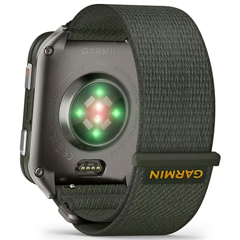Смарт-годинник Garmin Venu X1 Moss with Titanium Caseback and Moss ComfortFit Nylon Band (010-02980-01)