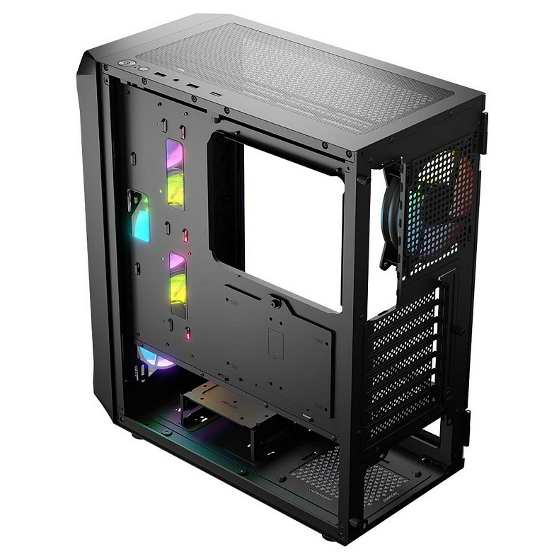 Корпус LogicConcept PORTOS MESH+GLASS ARGB fans 4x120mm BLACK без БЖ ATX