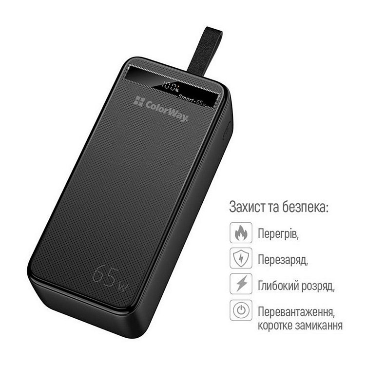 Универсальная мобильная батарея ColorWay Powerful 40000mAh Black (CW-PB400LPA4BK-PDD)