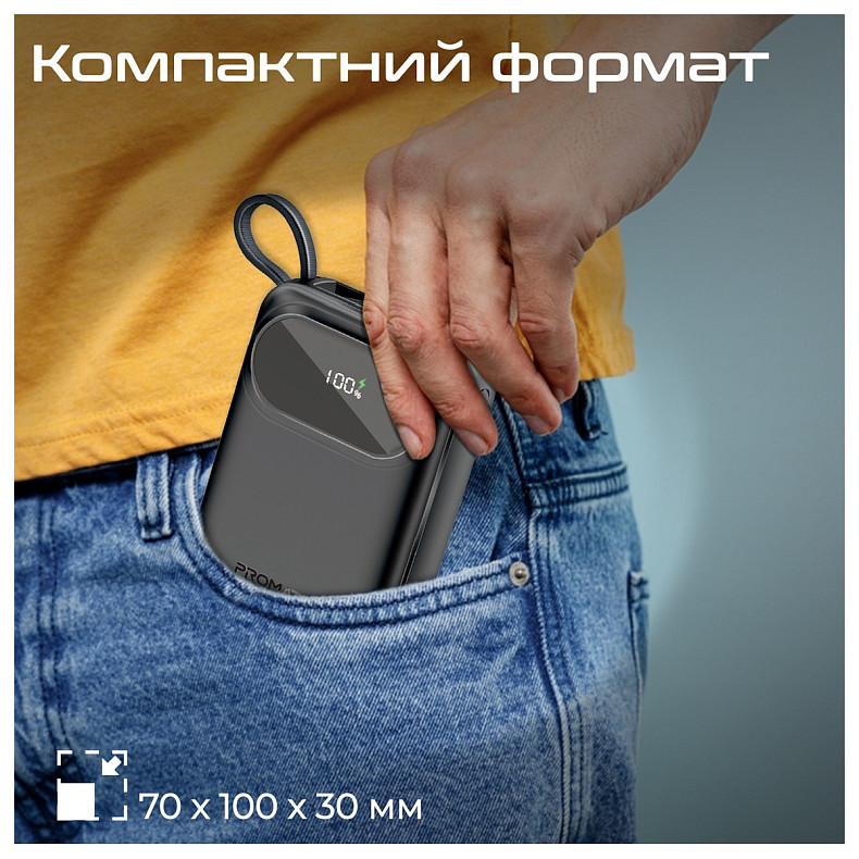 Универсальная мобильная батарея Promate PowerPod-20 20000mAh 35W Black (powerpod-20.black)