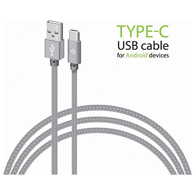 Кабель Intaleo CBGNYT1 USB-USB Type-C 1м Grey (1283126489136)