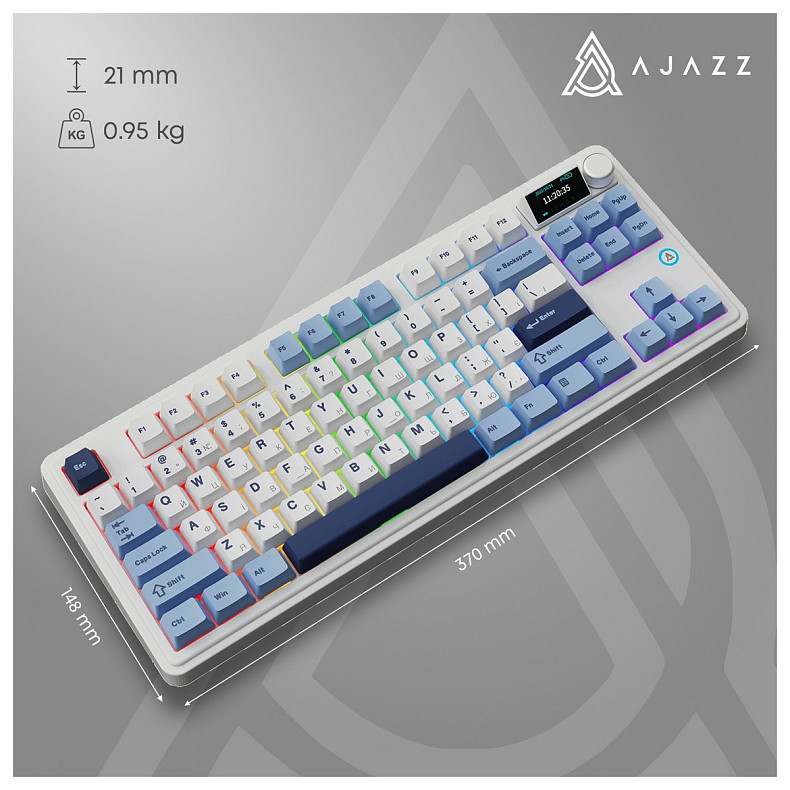 Клавіатура Ajazz AK870 Plus Murad Switch White (AK870-MU-BWD)