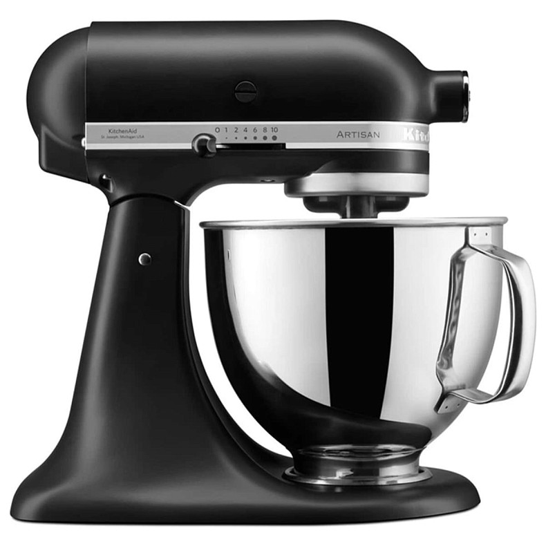 Кухонная машина KitchenAid Artisan 4,8 л 5KSM125EBM с откидным блоком матовый черный