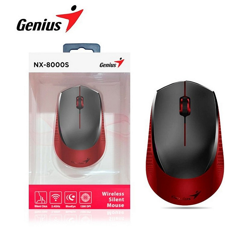 Мишка Genius NX-8000 Silent WL Red (31030025401)