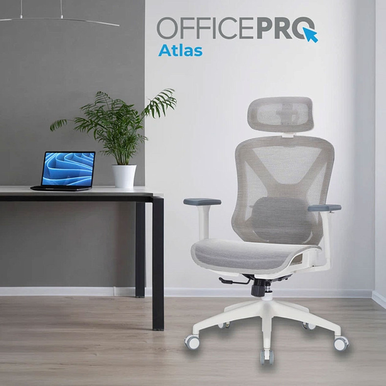 Офисное кресло Officepro Atlas OC630-W-LG-LG