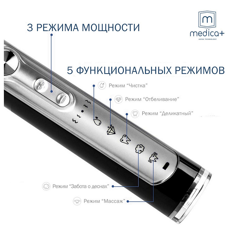 Ультразвуковая зубная щетка Medica+ Probrush 9.0 (Ultasonic) Black (MD-102973)