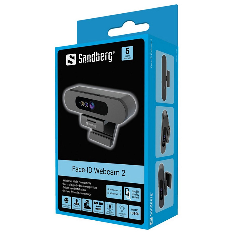 Веб-камера Sandberg Face-ID 2 HD 1080p Windows Hello USB-C/USB2.0