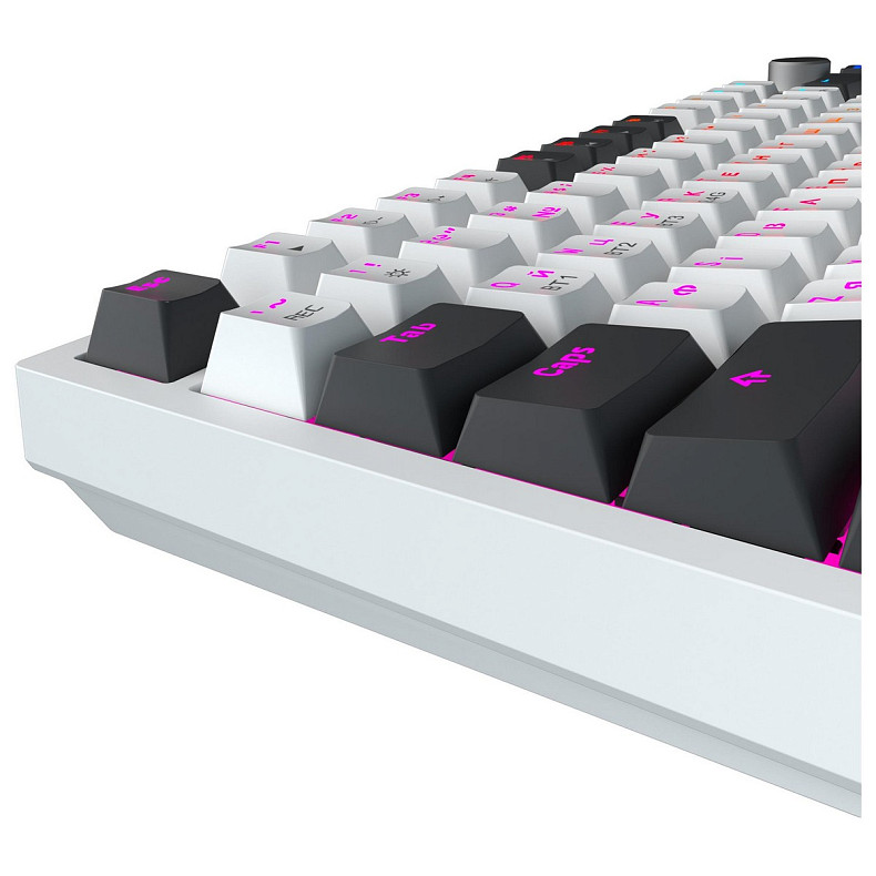 Клавіатура GamePro Asgard Valhalla QLAB Sakura Switch White With Display (MK160-W-D-QS-