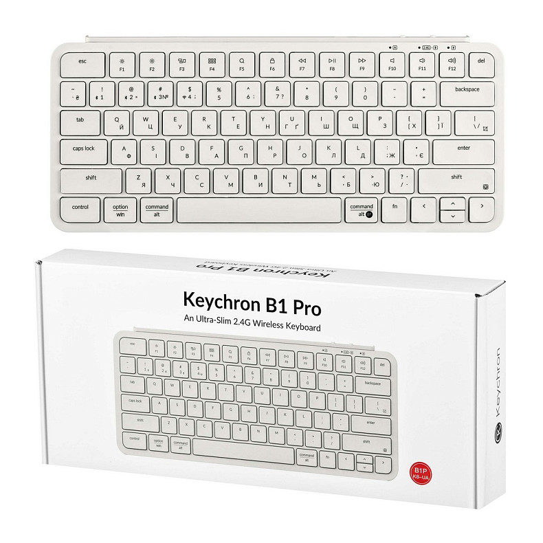 Клавіатура Keychron B1 Pro USB/WL/BT ivory white