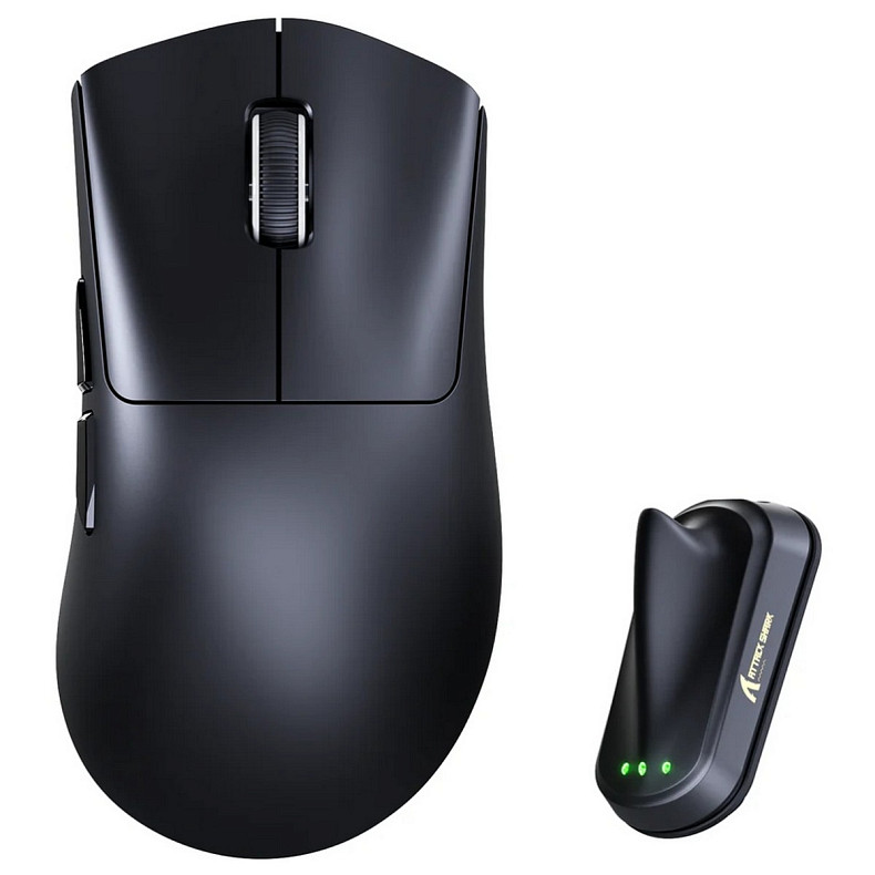 Мышка Attack Shark V8 Ultra-Light, Wireless/Bluetooth, 42000dpi. (PAW3950MAX), 6кн., Black