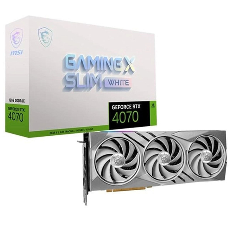 Відеокарта MSI GeForce RTX 4070 12GB GDDR6X GAMING X SLIM WHITE (912-V513-441)