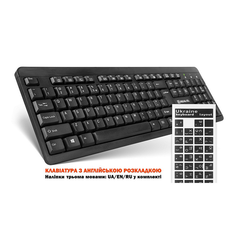 Комплект (клавіатура, миша) REAL-EL Standard 504 Kit Black (EL123100037)