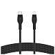 Кабель Belkin USB-С > Lightning, 1м, плетеный, силиконовый, с ремешком на м