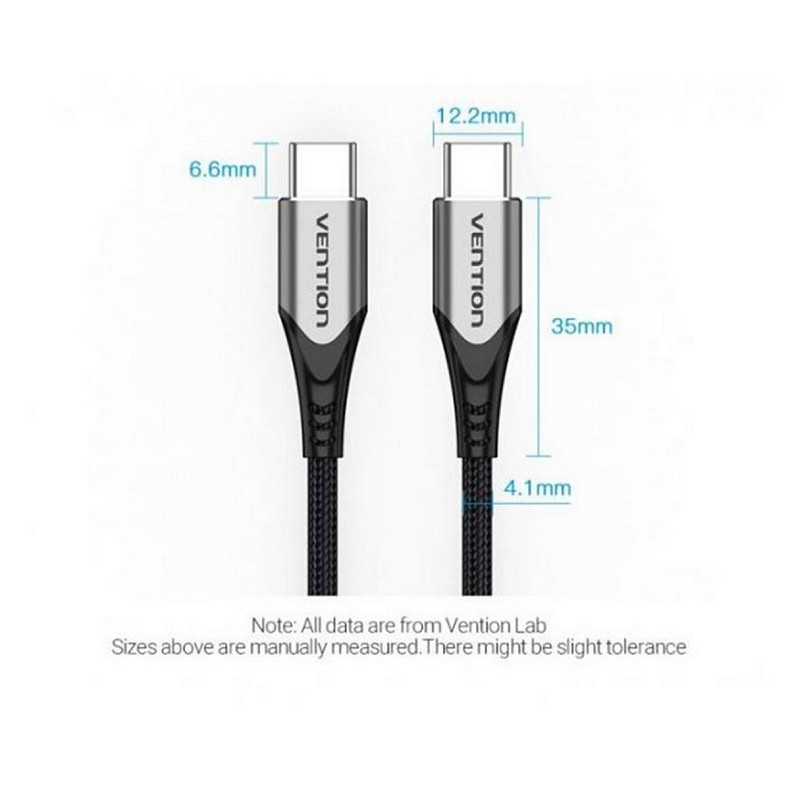 Кабель Vention USB Type-C - USB Type-C (M/M), 1.5 м, Grey (TAEHG)