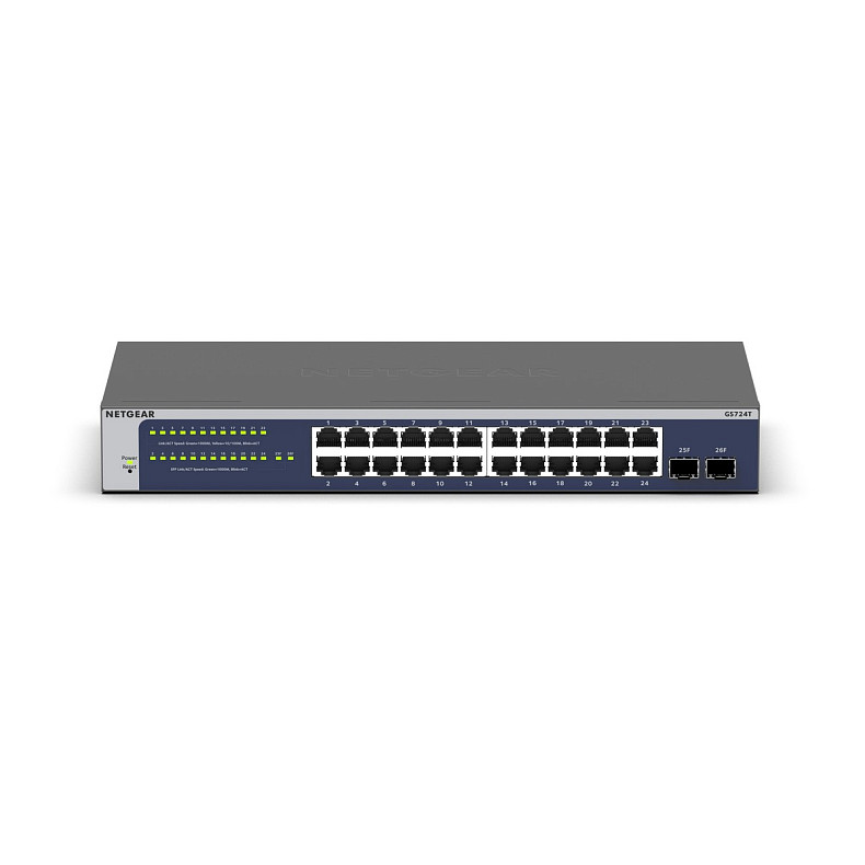 Коммутатор NETGEAR GS724T 24xGE, 2xSFP, Управляемый L2