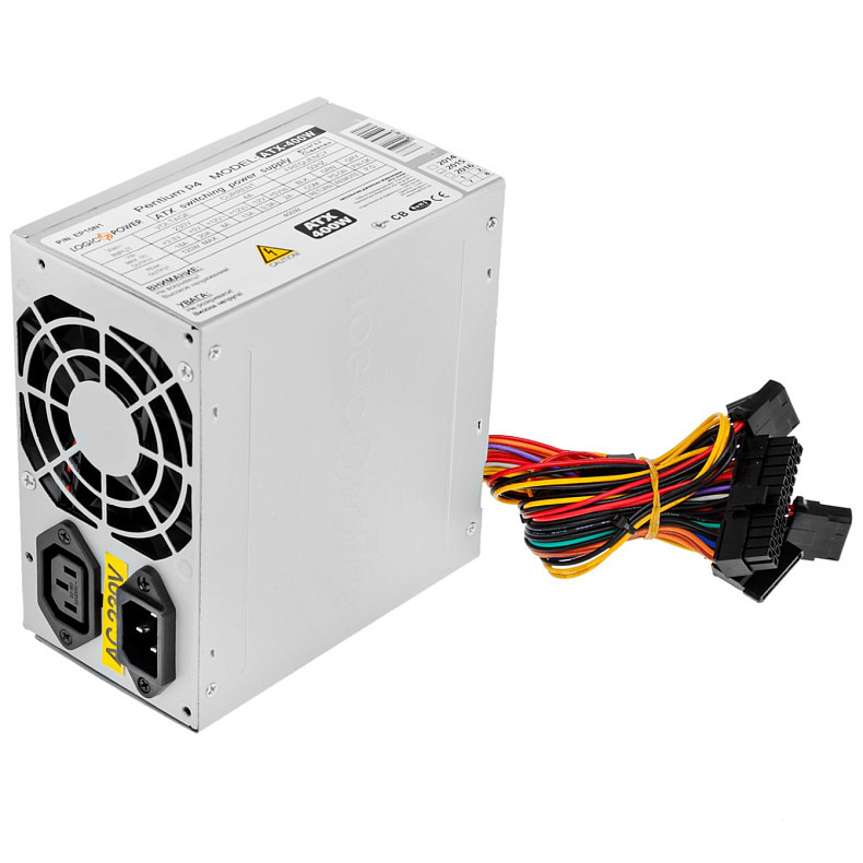 Блок питания Logicpower ATX-400W; 8см, 2 SATA, OEM, без кабеля питания