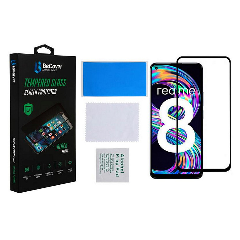 Защитное стекло BeCover для Realme 8/8 Pro Black (706684)