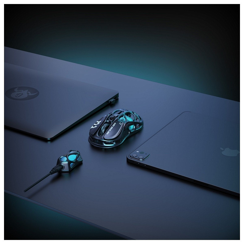 Мышь GravaStar Mercury M1 Pro, magnesium alloy body, BT/WL/USB-A, RGB, Gunmetal Gray