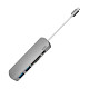 Адаптер WIWU Adapter T2 Plus USB-C to USB-C+microSD+SD+2xUSB3.0 HUB Gray  (TCH02-PDGR)