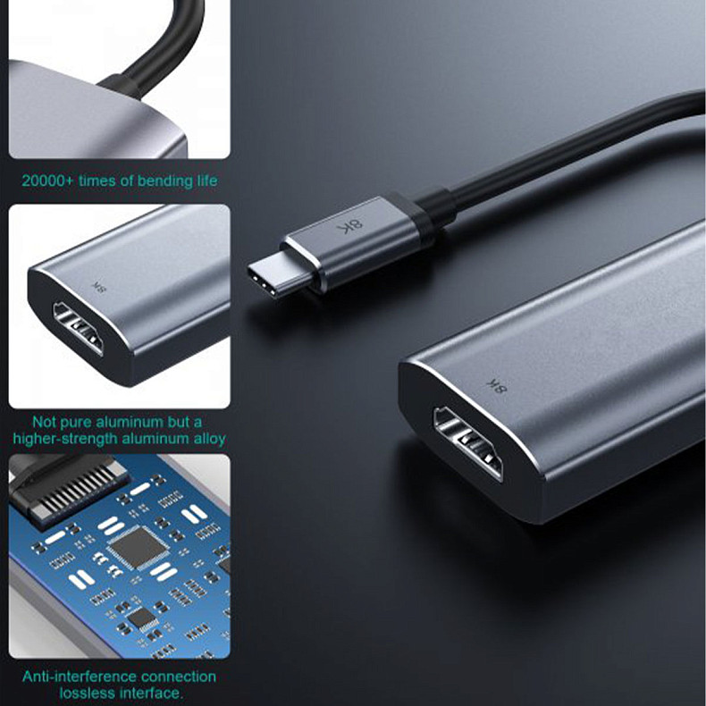 Адаптер-перехідник USB-C на HDMI, 8К 60 Гц