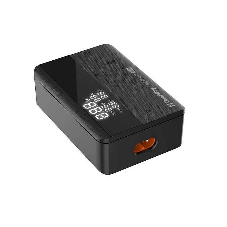 Зарядний пристрій ColorWay Power Delivery GaN (2USB-A + 2USB TYPE-C) (100W) Black (CW-CHS0)