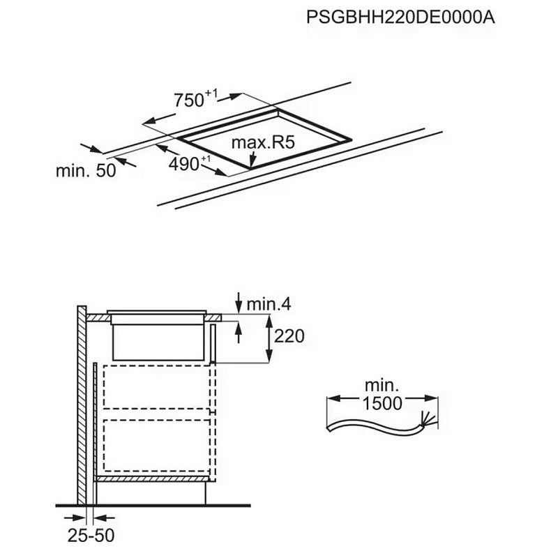 Варильна повверхня Electrolux індукційна, 80см, розширена зона, вбудована витяжка, Hob2Hood, чорний