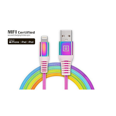 Кабель REAL-EL Rainbow USB-Lightning 1m (EL123500051)