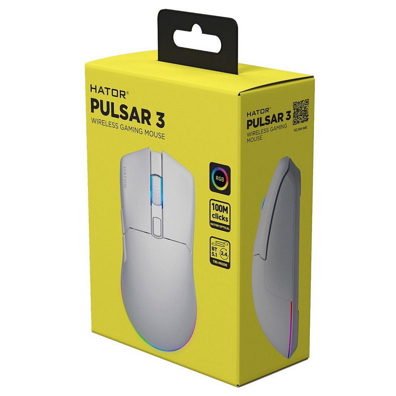 Мышь Hator Pulsar 3 Wireless White (HTM631)