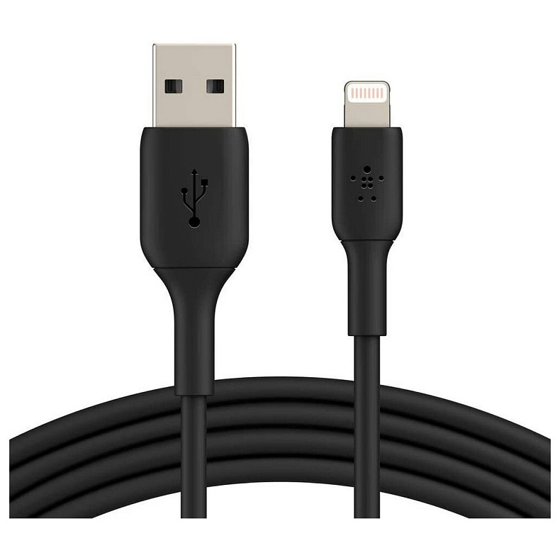 Кабель USB-A > Lightning зарядка/синхронизация Belkin 1м, 12Вт, PVC, черный