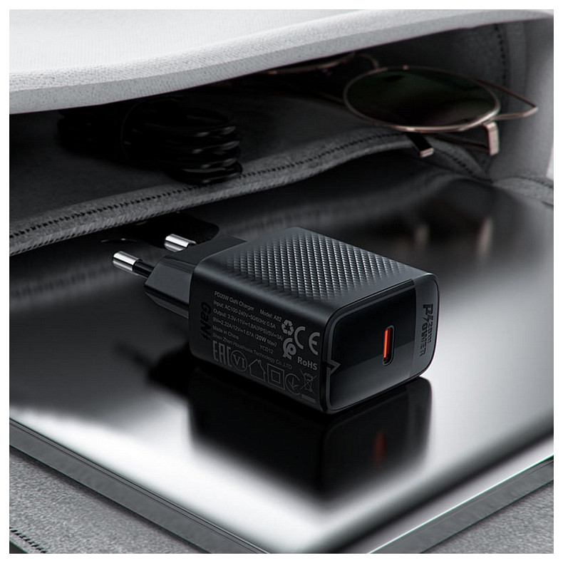 Зарядний пристрій USB-C 20W + Type-C cable A82 Fast Charger Black Acefast