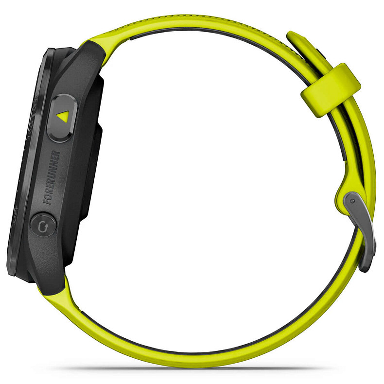 Спортивний годинник Garmin Forerunner 965 Carbon Gray DLC Titanium Bezel with Black Case and Amp Yellow/Black Silicone Band