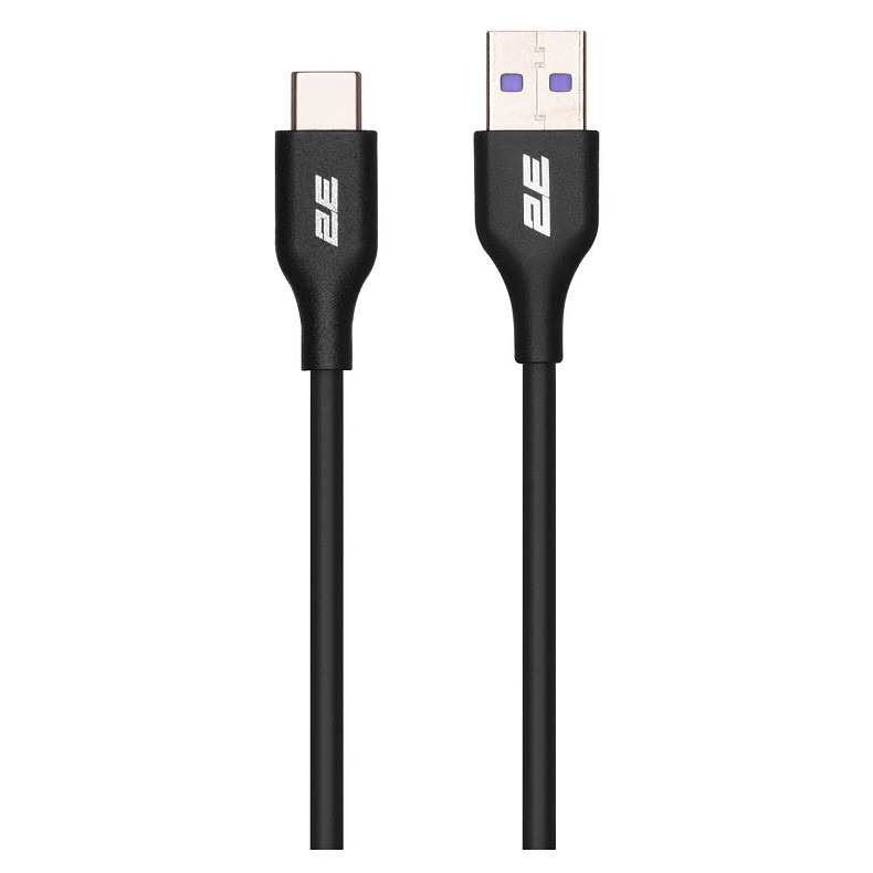 Кабель 2E USB-A > USB-C, 1м, Glow, черный