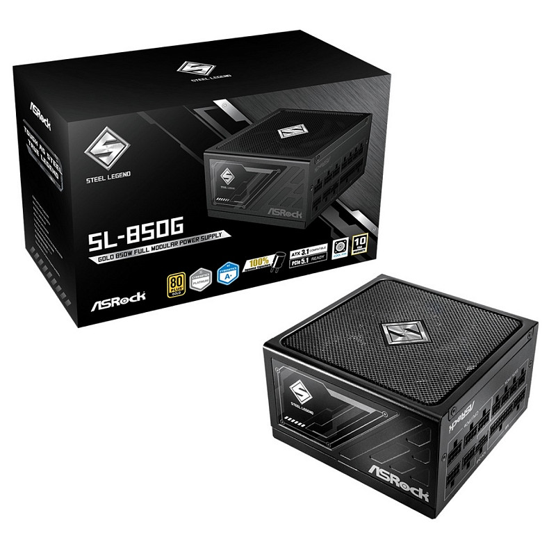 Блок питания ASRock SteelLegend SL-850G ATX 3.1 135mm, 80+ Gold, Fully Modular