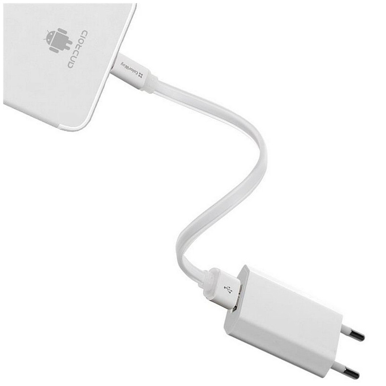 Кабель ColorWay USB-MicroUSB, 0.25м White (CW-CBUM-MUM25W)