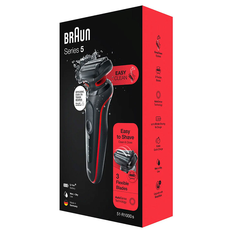 Электробритва Braun Series 5 51-R1000s BLACK/RED