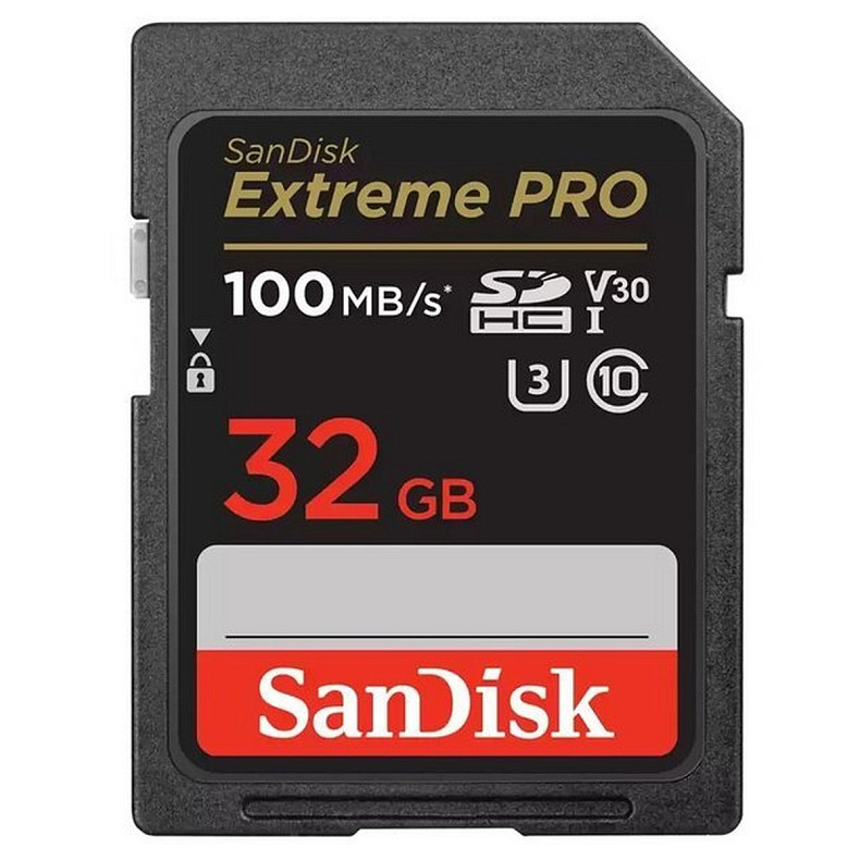 Карта памяти SanDisk SD 32GB C10 UHS-I U3 R100/W90MB/s Extreme Pro V30