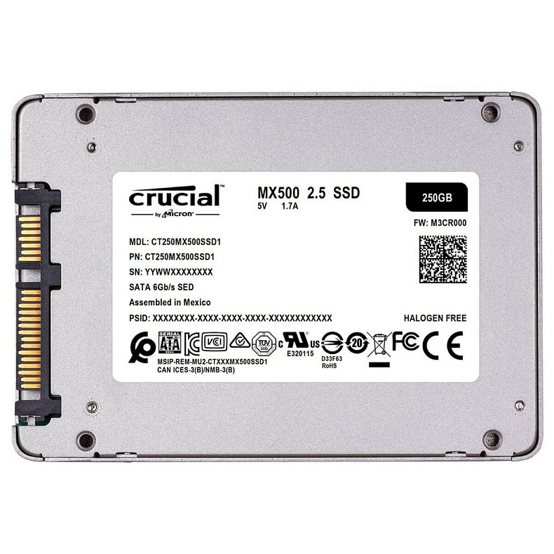 SSD диск Crucial MX500 250GB SATA 3D TLC