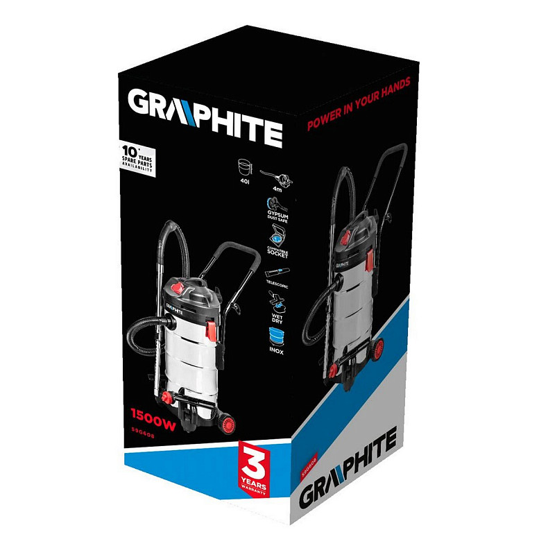 Строительный пылесос Graphite 59G608