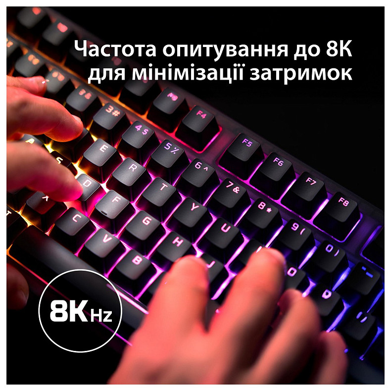 Клавіатура HyperX Alloy Origins 2 65key, Red, USB-A, Hot-Swap, EN/UA, RGB, чорний