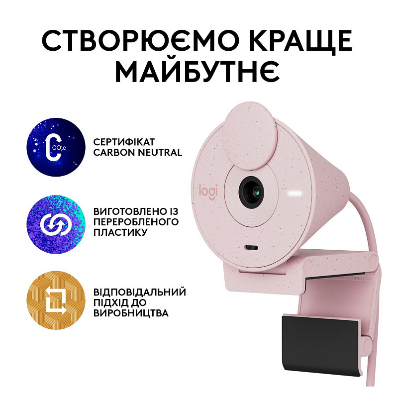 Веб-камера Logitech Brio 300 Rose (960-001448)