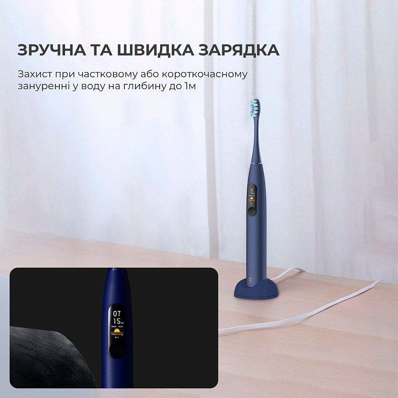 Электрическая зубная щетка Oclean X Pro Navy Blue OLED