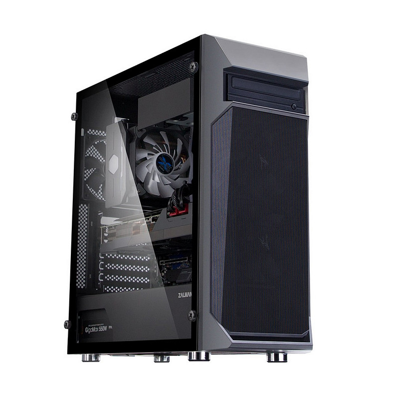 Корпус Zalman Z1 Plus, без БЖ, 2xUSB3.0, 1xUSB2.0, 3x120mm Black fans, TG Side Panel, ATX, Black