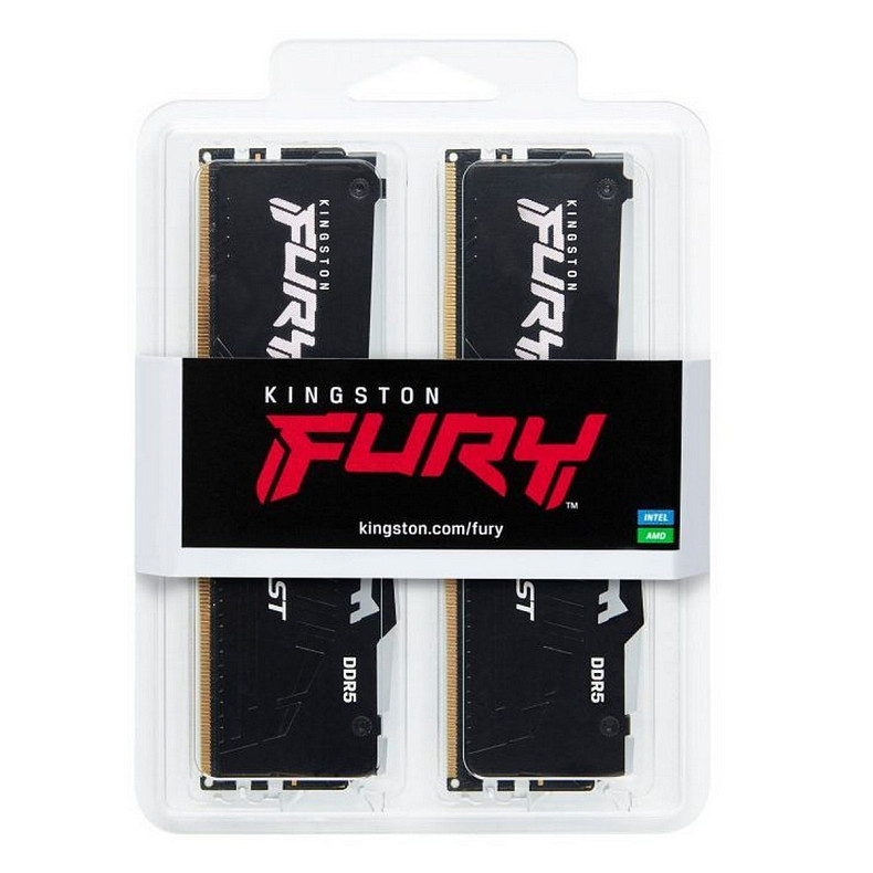ОЗП Kingston DDR5 16GB KIT (8GBx2) 5600 FURY Beast RGB (KF556C40BBAK2-16)