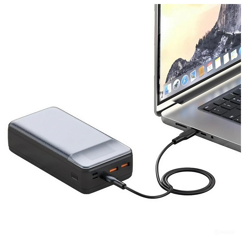 Універсальна мобільна батарея XO PR201 PD 65W QC 3.0 30000mAh Black