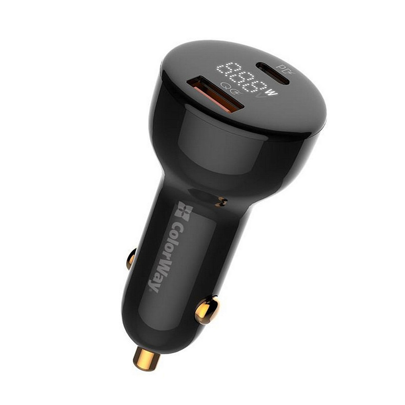 Автомобильное зарядное устройство ColorWay Power Delivery Port PPS USB (USB-A + USB-C, 100W) PD, QC