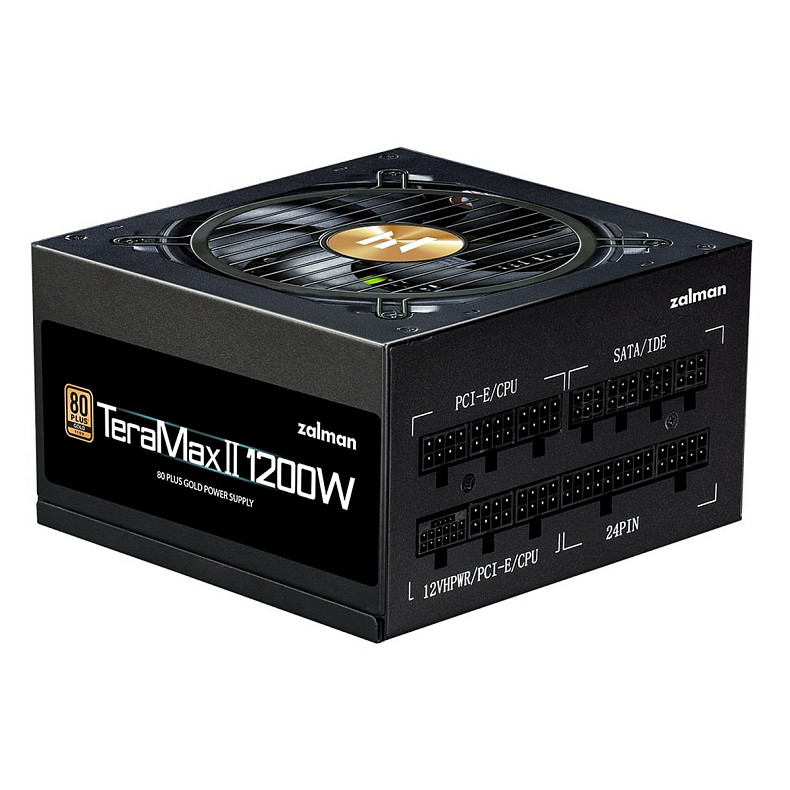 Блок живлення Zalman Teramax 2  (1200W) >90% 80+ Gold 120мм 1xMB 28pin (18+10) 2xCPU 8pin(4+4) 3xMol