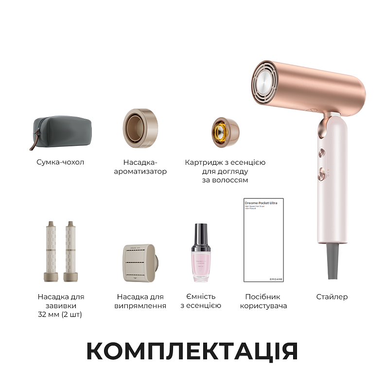 Фен-стайлер Dreame Pocket Ultra 4in1 AHD52 Rosy White