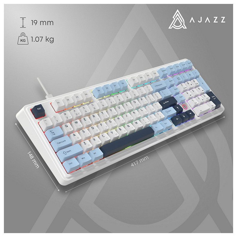 Клавіатура Ajazz AK980 Max Magnetic Switch Blue/White/Dark Blue (AK980-MAX-M-BWDB)